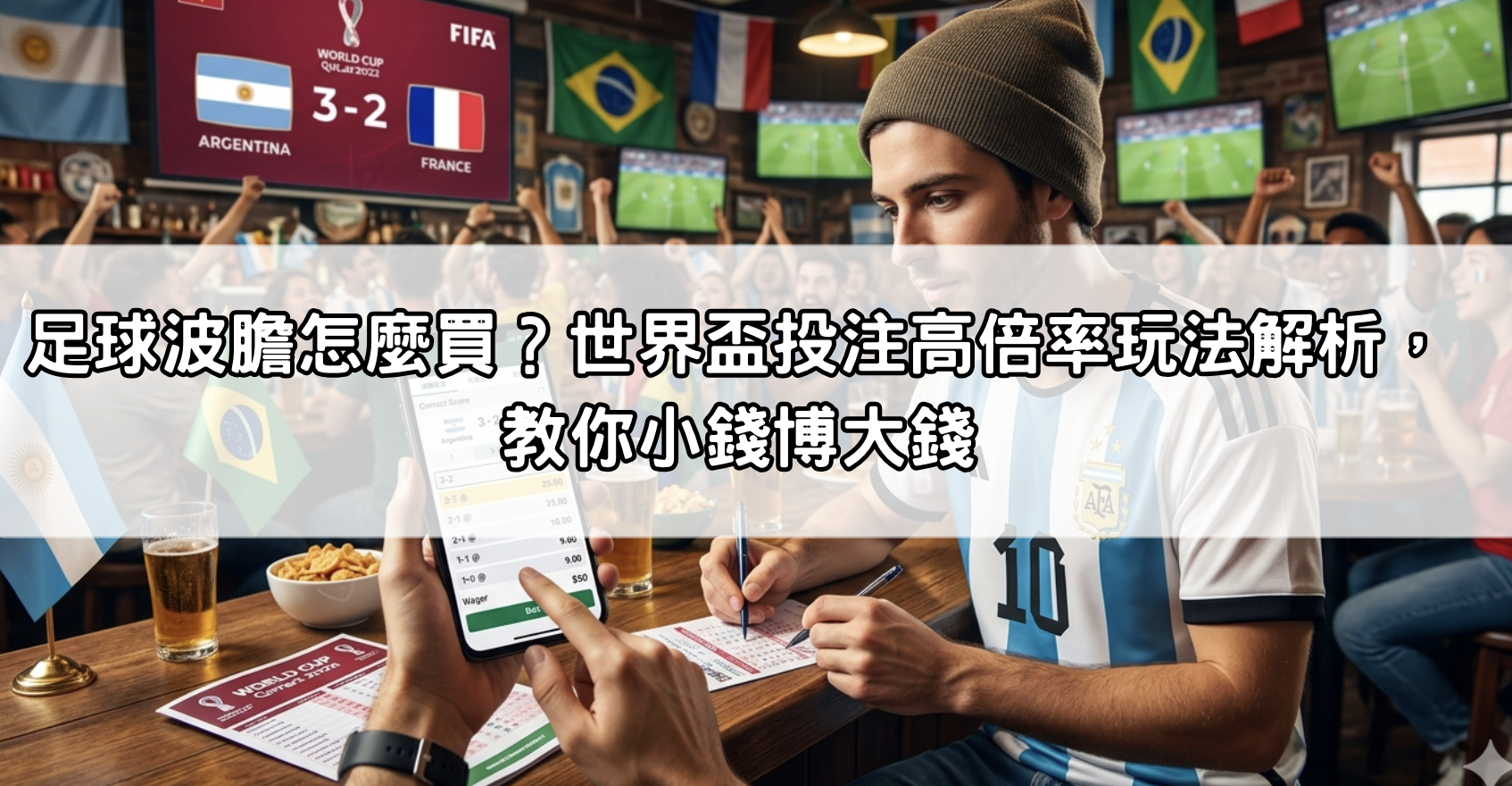 足球波膽怎麼買？世界盃投注高倍率玩法解析，教你小錢博大錢